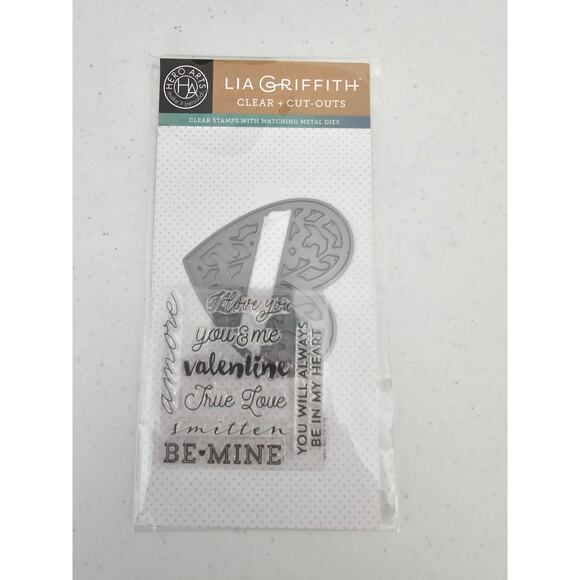 Lia Griffith Clear Rubber Stamp and Die Set Valentines Day - Picture 1 of 3